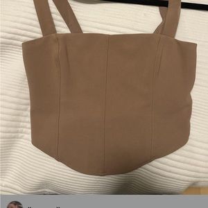 corset beige tank with adjustable straps